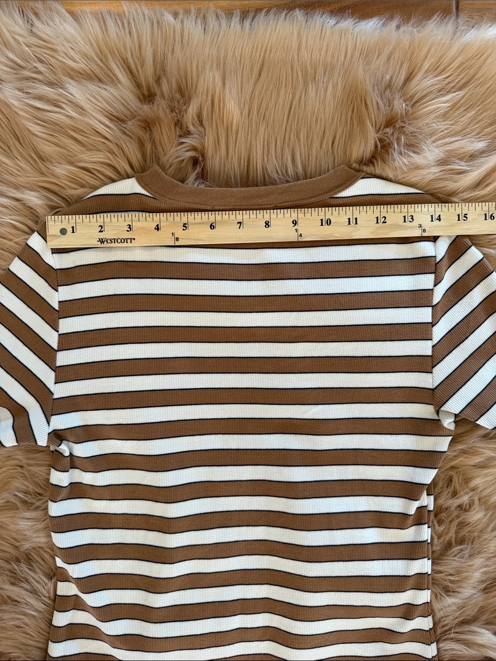 VERONICA BEARD pruitt ribbed t-shirt in multicolor Sz Medium - Picture 6 of 10